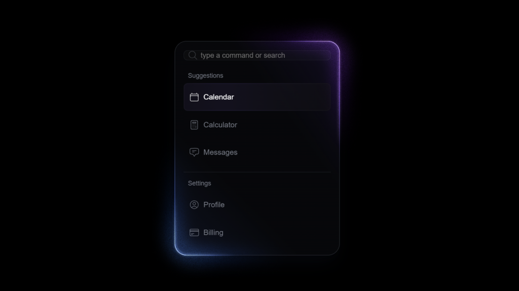 Glowing Sidebar Menu